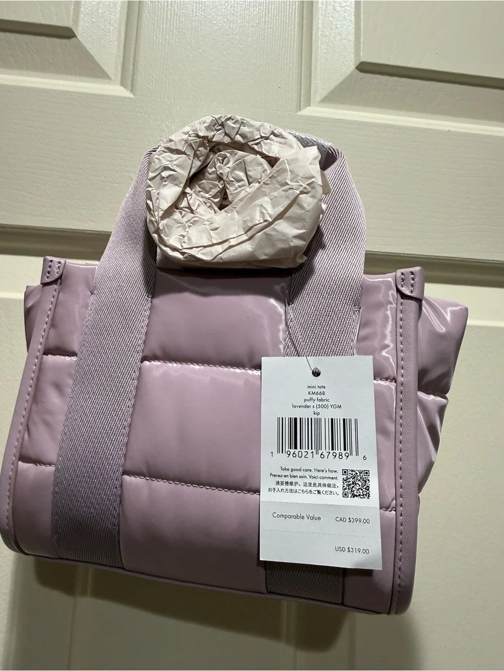 kate spade Quilted Lilac Mini Tote with Branded Straps
